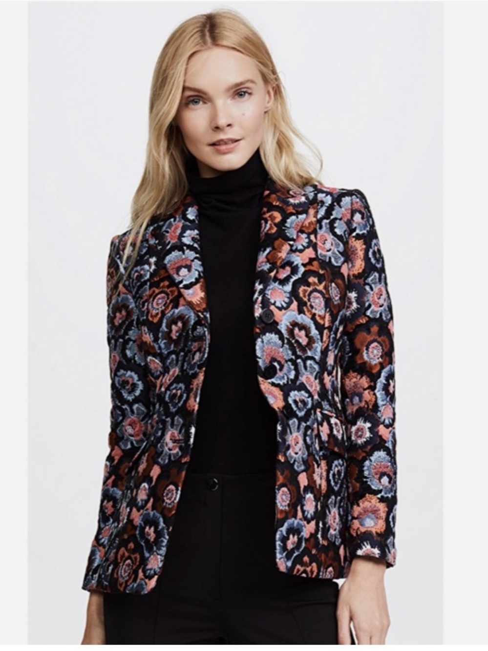 NWT Theory Floral Jacquard Riding Jacket Blazer size 00